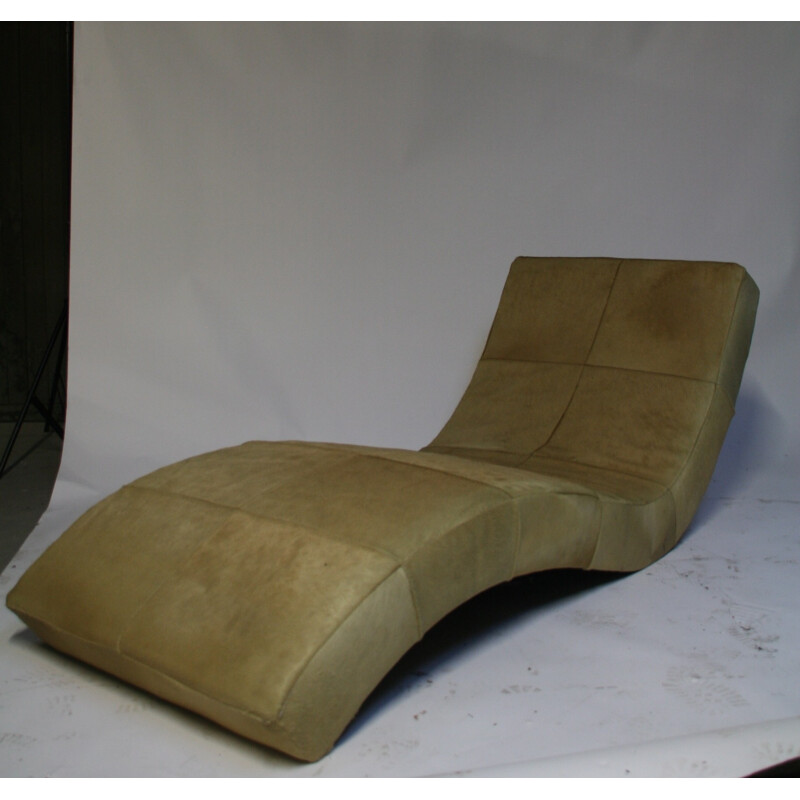 Deckchair in leather, Paola LENTI - 1980s