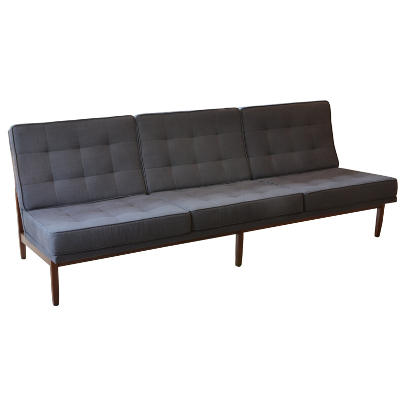 3 seater sofa in anthracite grey, Florence KNOLL - 1960s