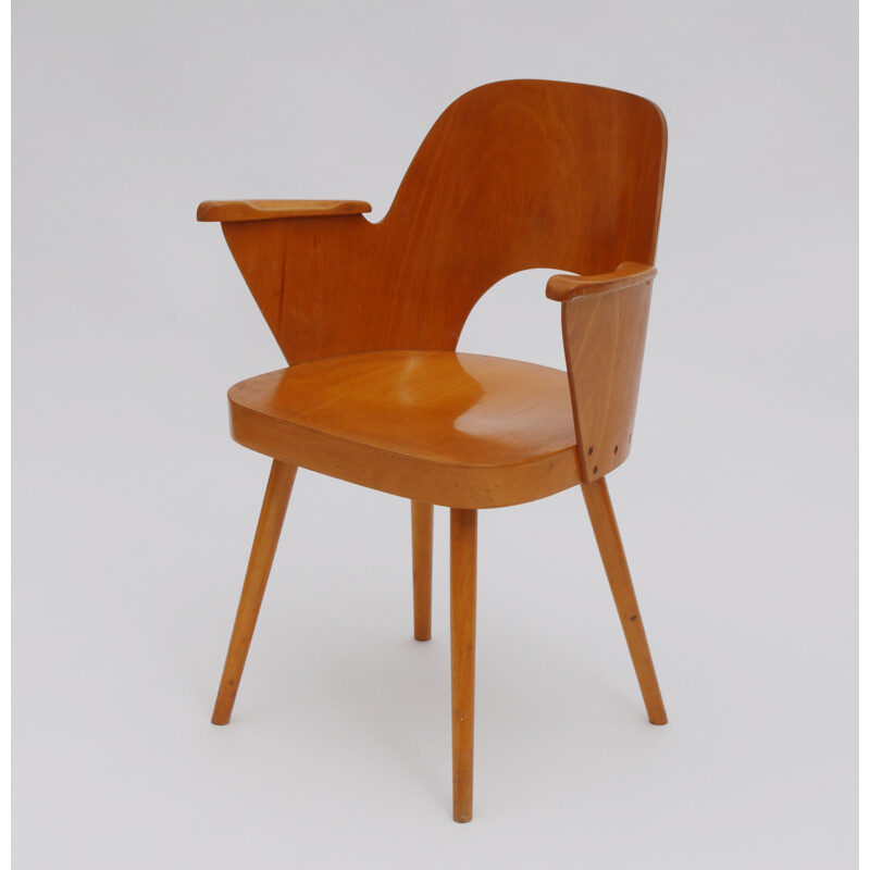 Fauteuil vintage en bois d'Oswald Haerdtl - 1960