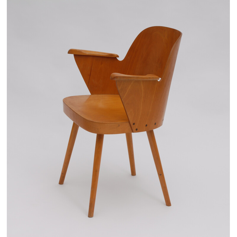 Fauteuil vintage en bois d'Oswald Haerdtl - 1960