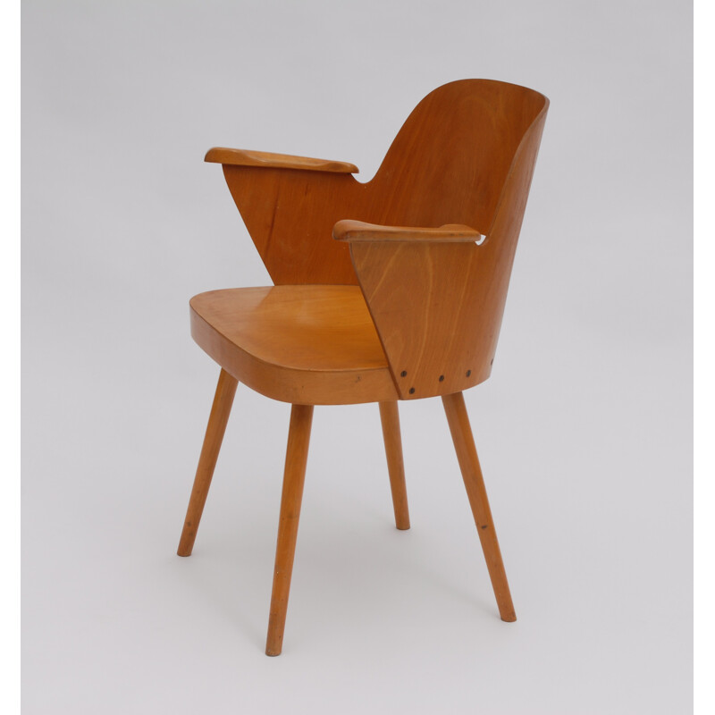 Vintage wooden armchair by Oswald Haerdtl - 1960s