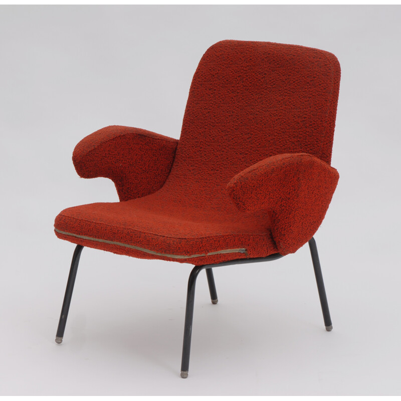 Fauteuil vintage rouge d'Alan Fuchs  - 1960