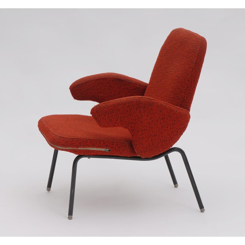 Vintage red armchair by Alan Fuchs - 1960s