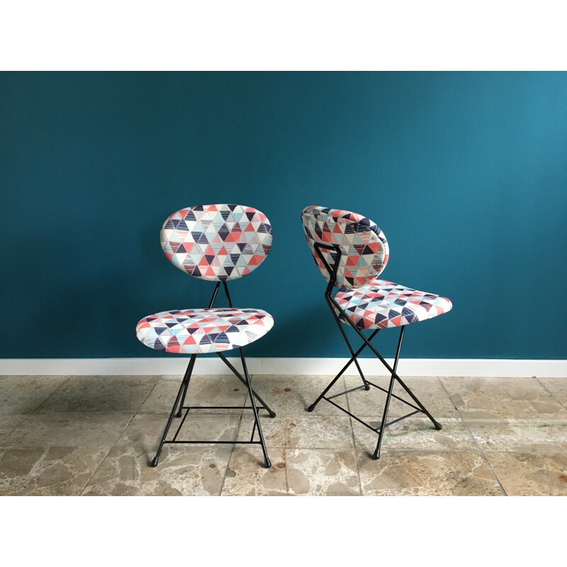 Pair of Rare Reupholstered F&T Chairs by Rob Parry - 1950s