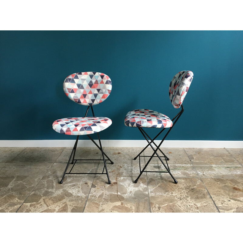 Pair of Rare Reupholstered F&T Chairs by Rob Parry - 1950s