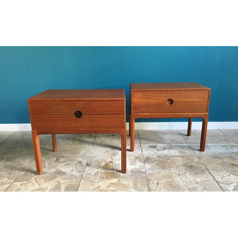 Vintage teak night stands by Aksel Kjersgaard for Odder - 1950s