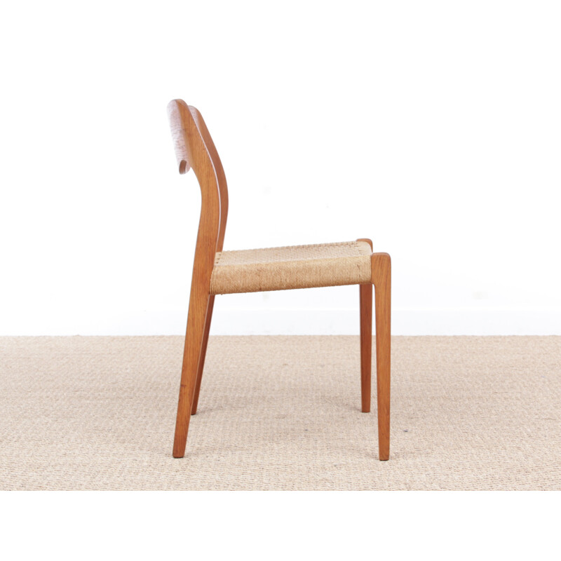 A pair of scandinavian chairs in oak and rope, model 71 by Niels 0. Møller - 1970s