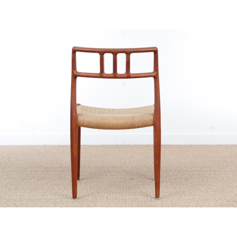 Set of 4 Scandinavian teak and strings  chairs, model 79 by Niels 0. Møller - 1960s