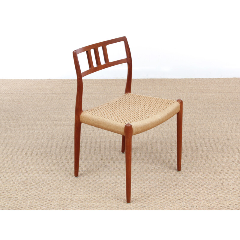 Set of 4 Scandinavian teak and strings  chairs, model 79 by Niels 0. Møller - 1960s