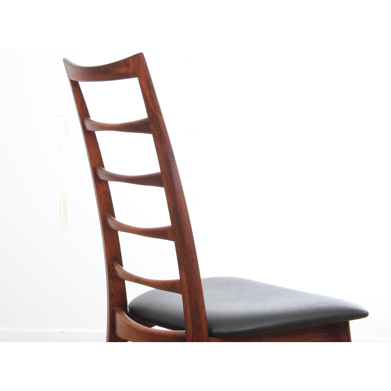 Suite de 4 chaises scandinaves en palissandre de Rio modèle Lis de Niels Koefoed - 1950