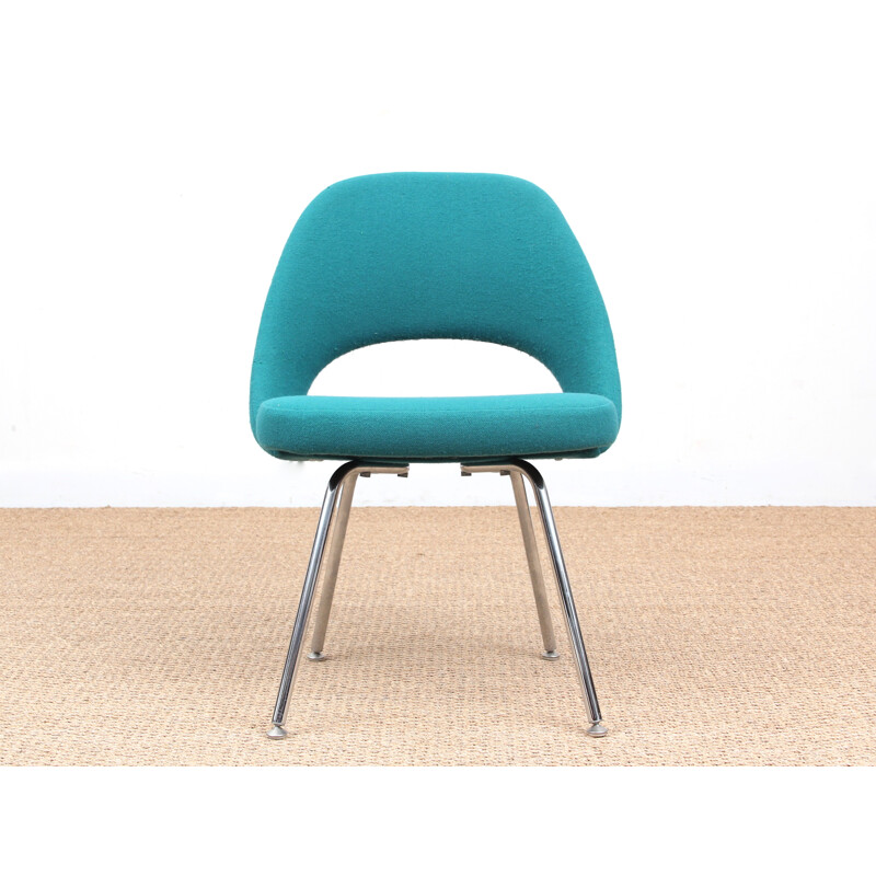 Pair of turquoise blue scandinavian Executives chairs by Eero Saarinen pour Knoll - 1950s