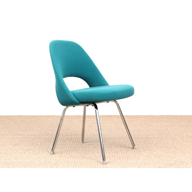 Pair of turquoise blue scandinavian Executives chairs by Eero Saarinen pour Knoll - 1950s