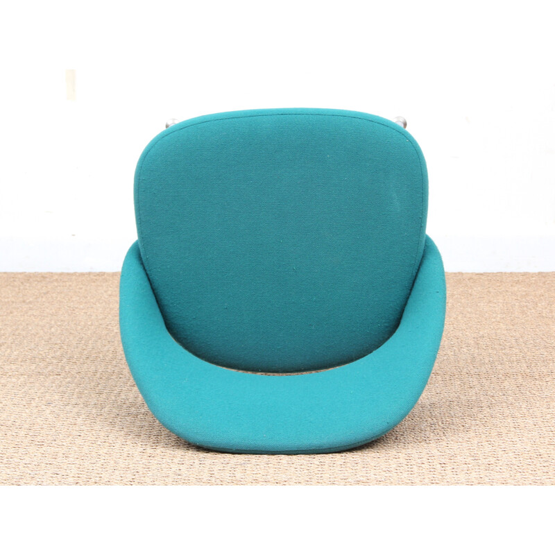 Pair of turquoise blue scandinavian Executives chairs by Eero Saarinen pour Knoll - 1950s