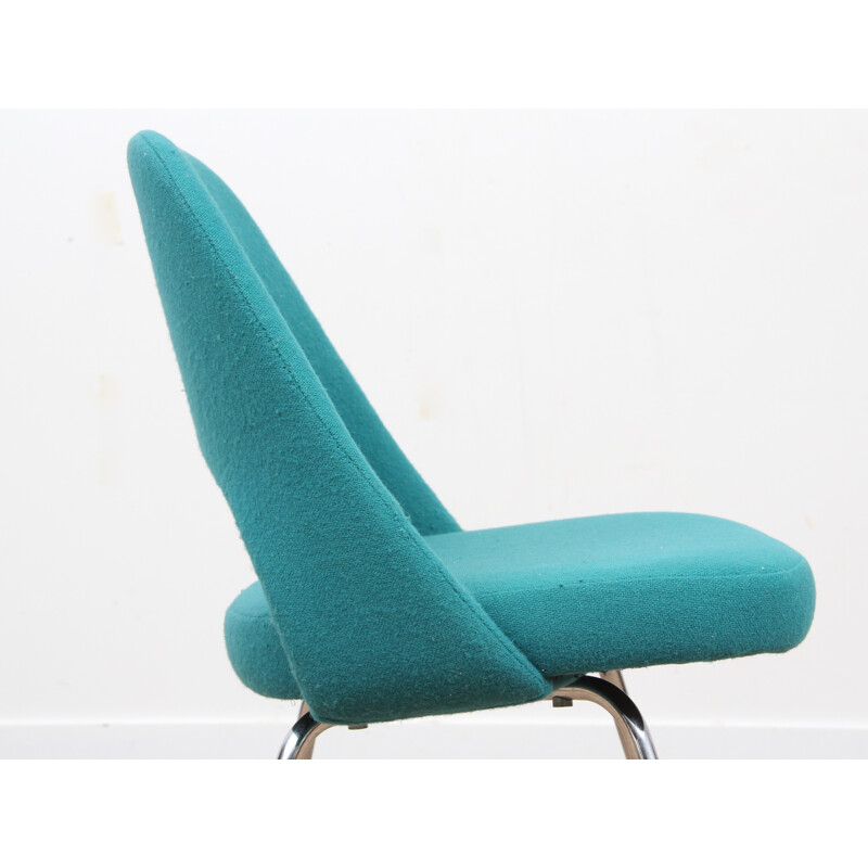 Pair of turquoise blue scandinavian Executives chairs by Eero Saarinen pour Knoll - 1950s