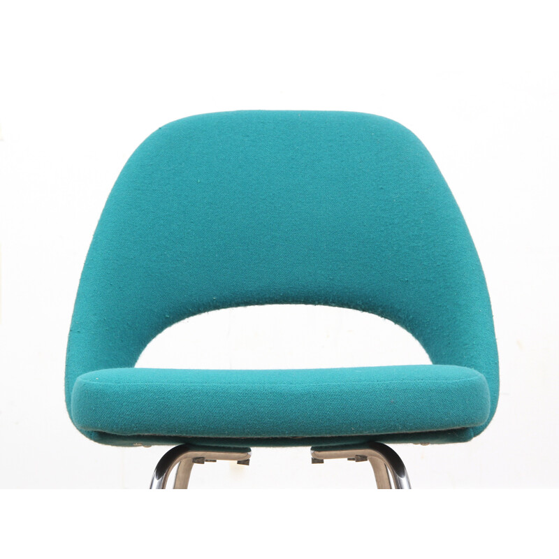 Pair of turquoise blue scandinavian Executives chairs by Eero Saarinen pour Knoll - 1950s