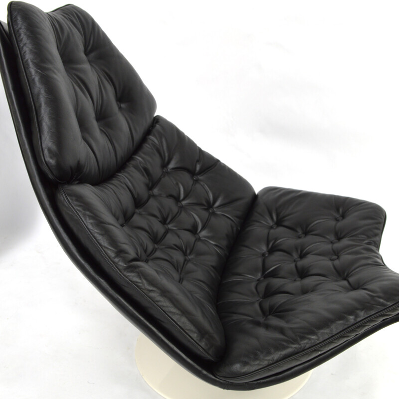 Paire de fauteuils noirs pivotants de Geoffrey Harcourt - 1960