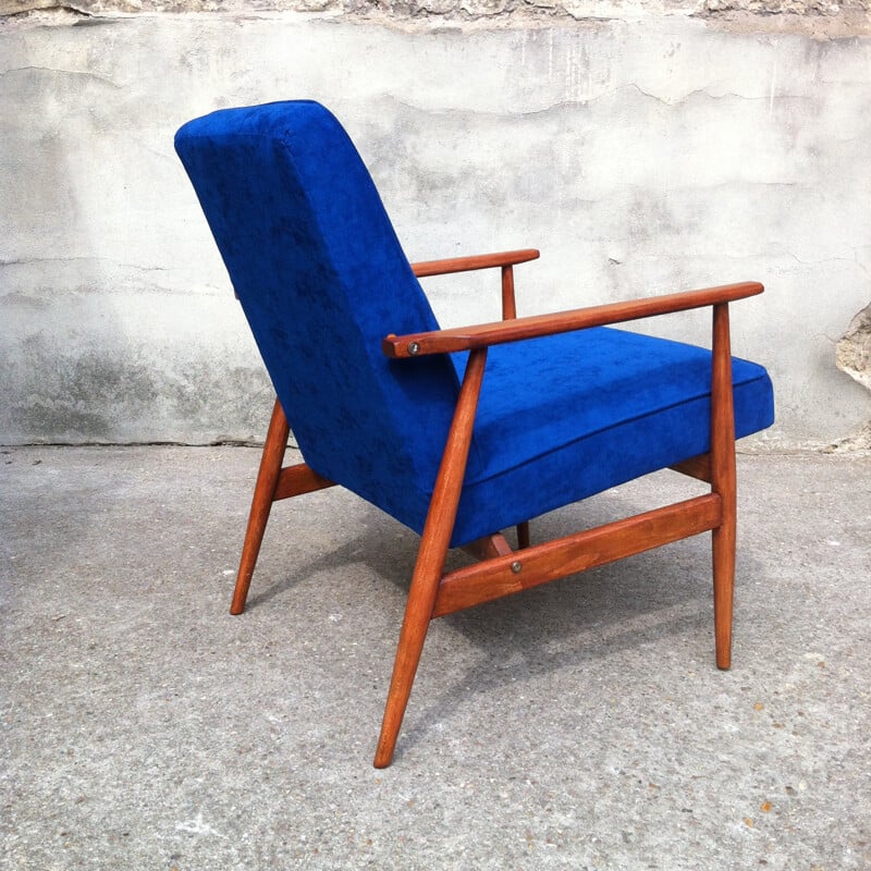 Electric blue soviet armchair - 1960s