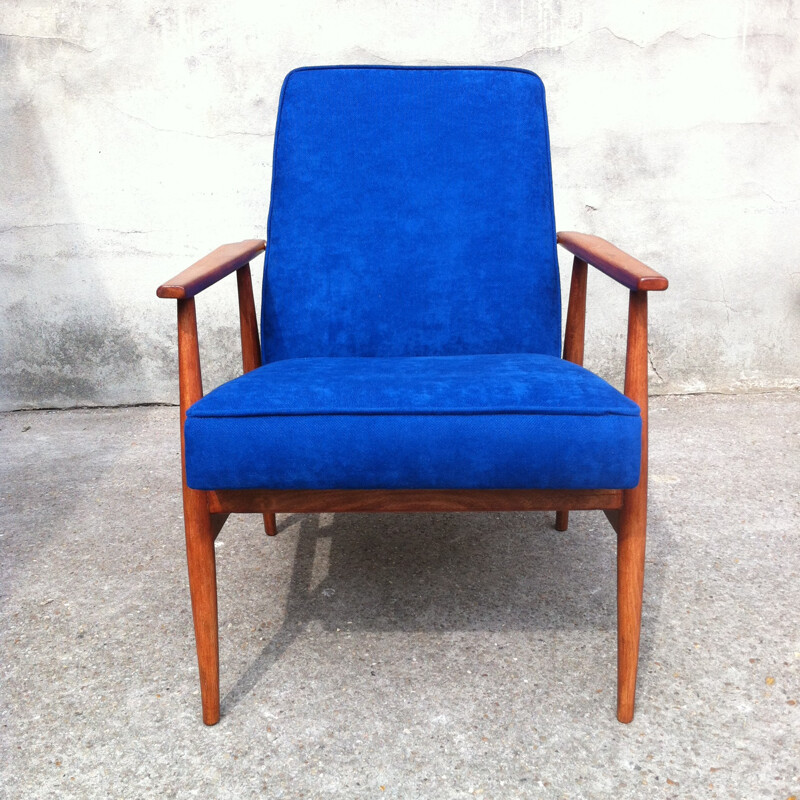 Electric blue soviet armchair - 1960s