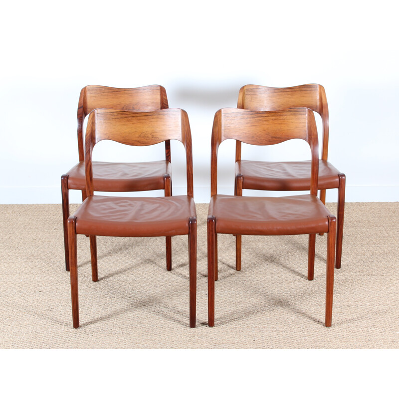 Set of 4 Rio rosewood chairs by Niels O. Møller - 1970s