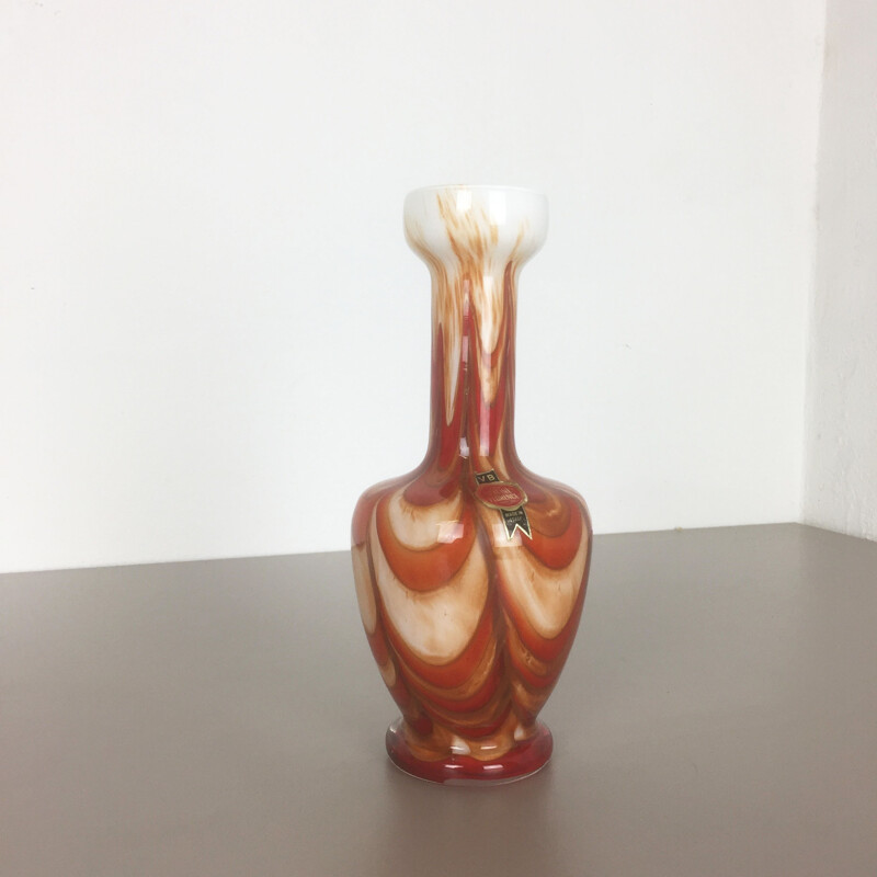 Opaline murano vaas uit Florence, Italië - 1970