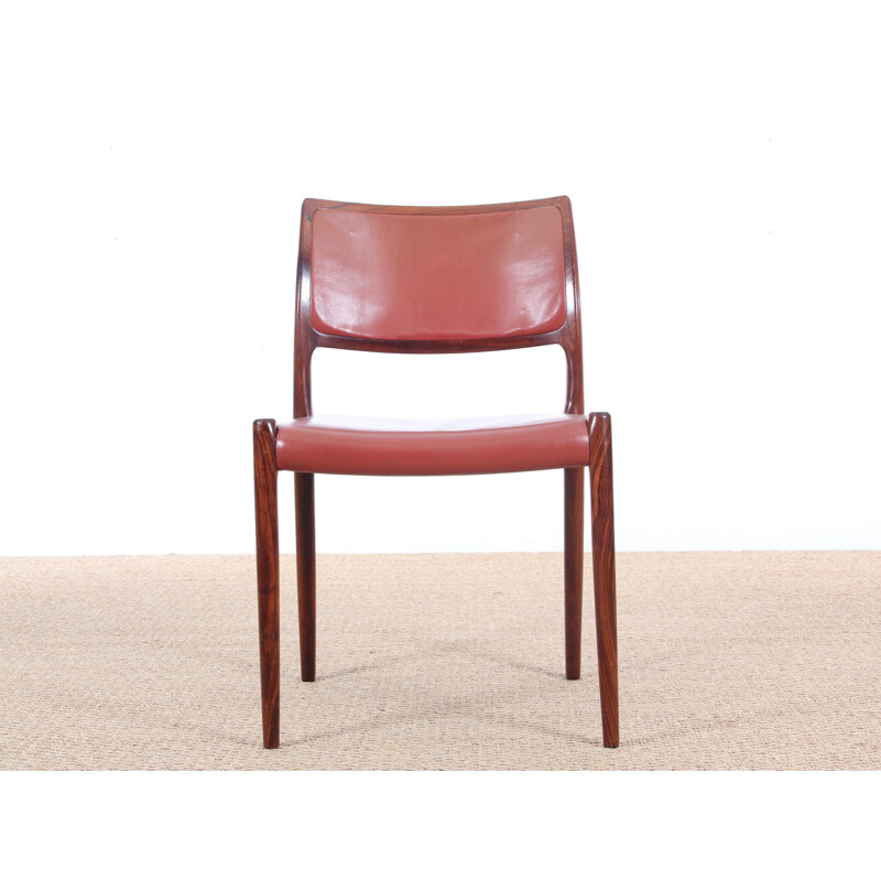Conjunto de 6 sillas de palisandro de Río de Niels Møller - 1960