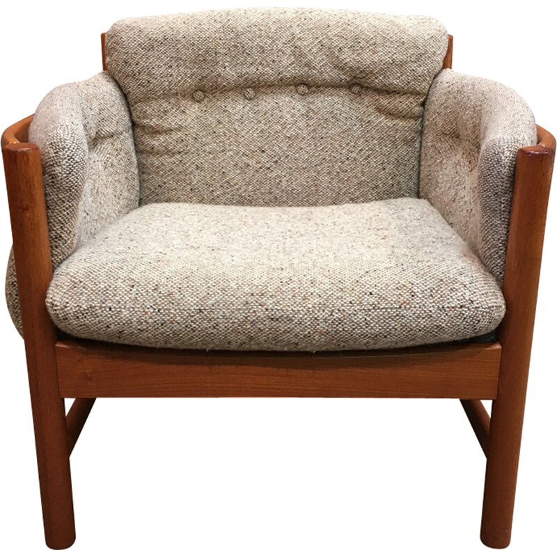 Vintage armchair in curved teak wood - 1950s