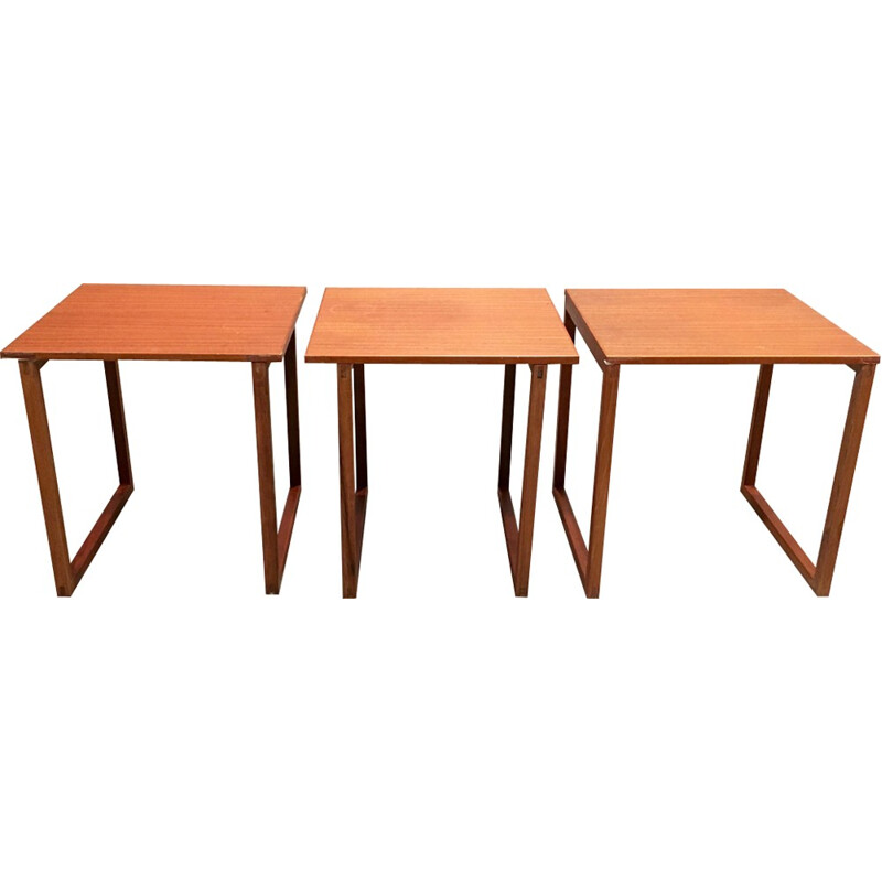 Set of scandinavian teak nesting tables -1950s