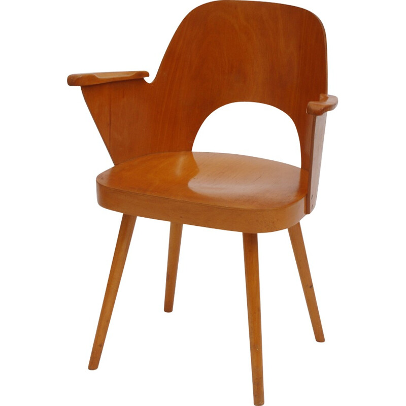 Vintage wooden armchair by Oswald Haerdtl - 1960s