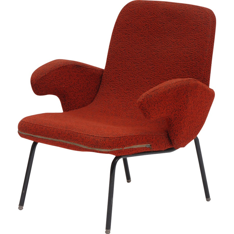 Cadeirão Vintage vermelho de Alan Fuchs - 1960