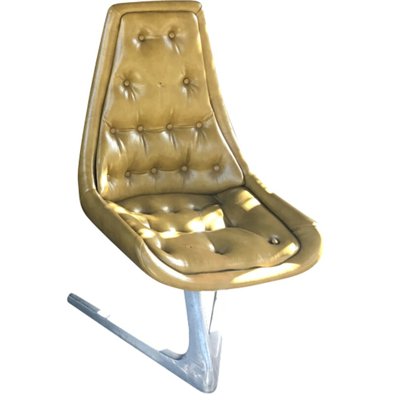 Set of 6 mid-century golden aluminium easy chairs - 1960s