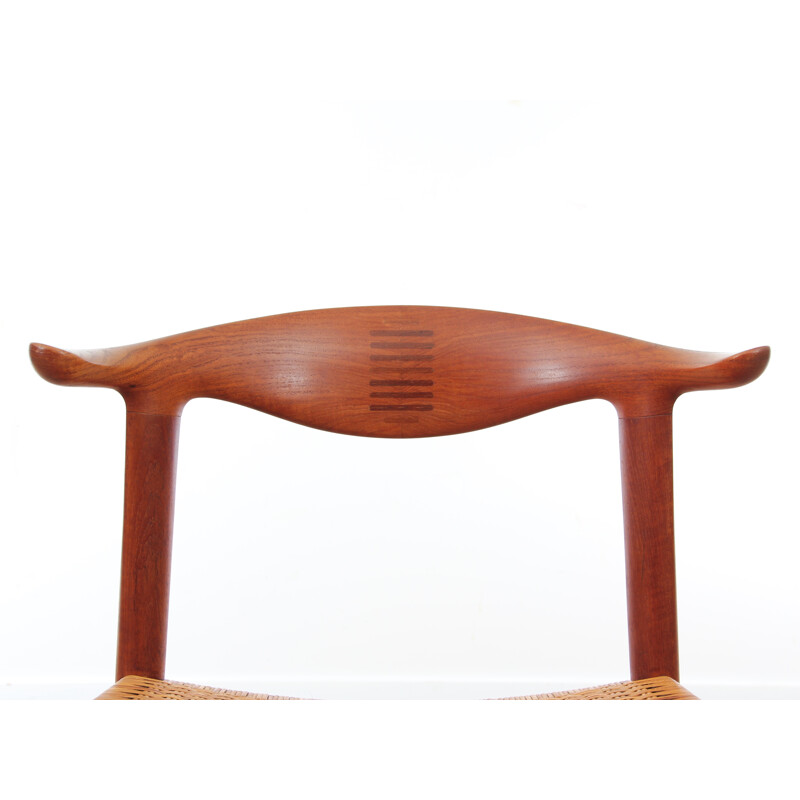 Cow horn vintage chair in teak by hans Wegner - 1960s