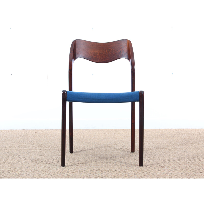 Suite of 4 Rio rosewood Model 71 chairs by Niels O. Moller - 1950s