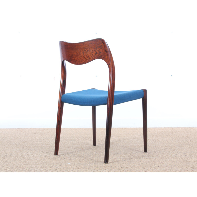 Suite de 4 chaises en palissandre de Rio modèle 71 de Niels O. Moller - 1950 