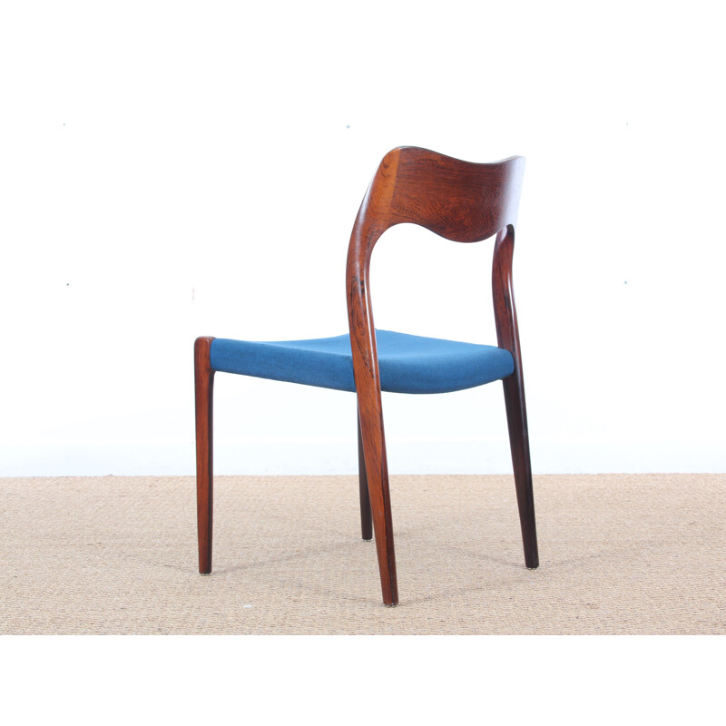 Suite of 4 Rio rosewood Model 71 chairs by Niels O. Moller - 1950s