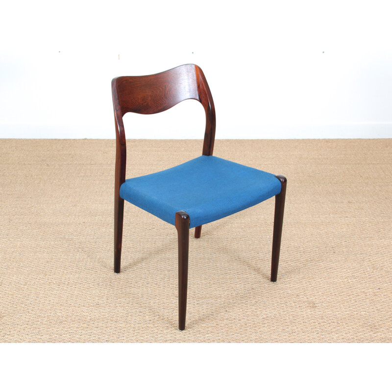 Suite of 4 Rio rosewood Model 71 chairs by Niels O. Moller - 1950s