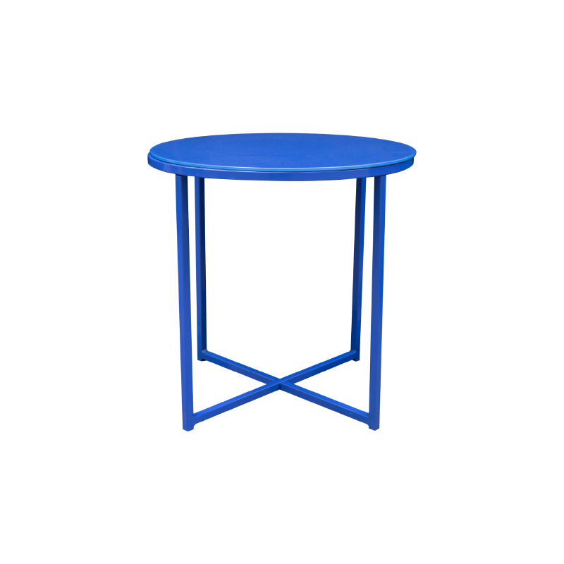 Metal and glass blue coffee Table - 1970s