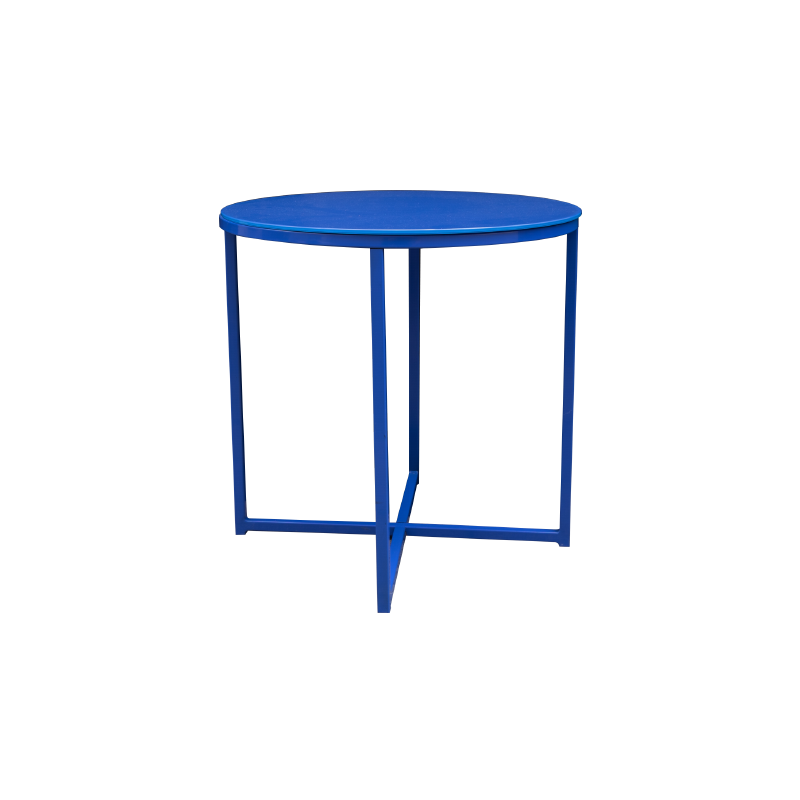 Metal and glass blue coffee Table - 1970s