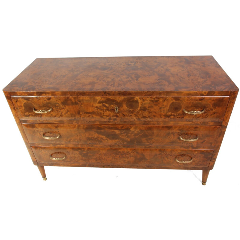 Italian Burr Maple Commode - 1950s