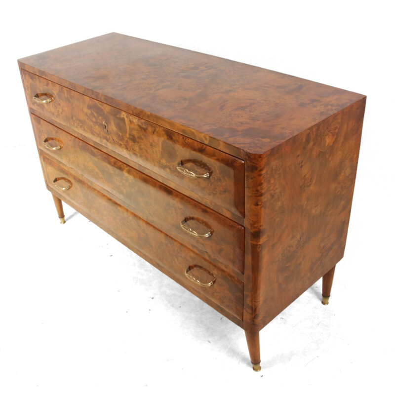 Italian Burr Maple Commode - 1950s