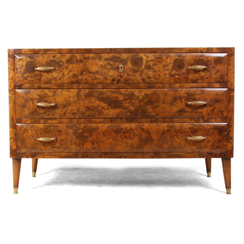 Italian Burr Maple Commode - 1950s