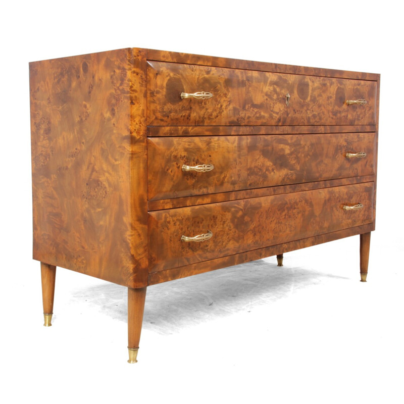 Italian Burr Maple Commode - 1950s