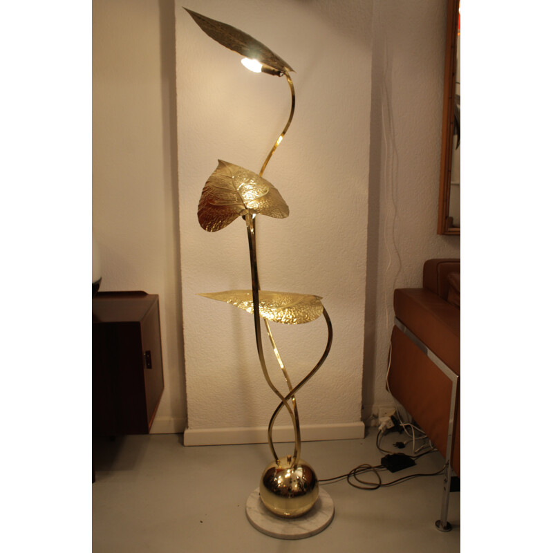 Golden Floor lamp by Tommaso Barbi - 1970s