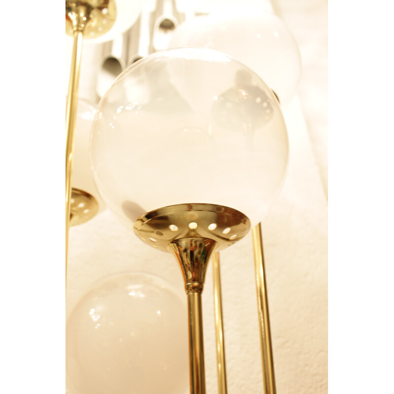 Lampadaire  vintage blanc à 6 globes pour Stilnovo - 1960
