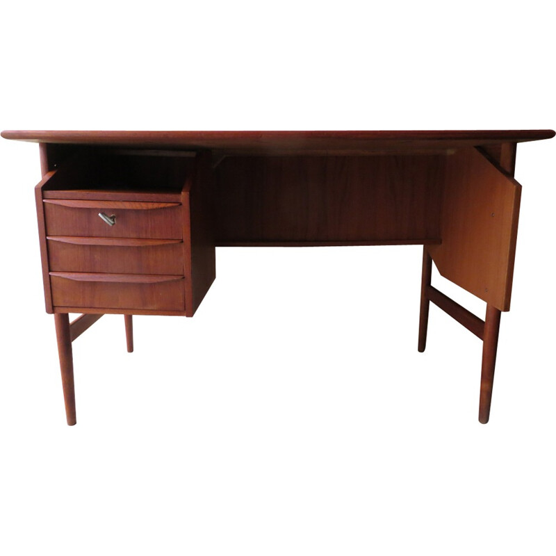 Danish double face teak desk by Tibergaard - 1960s