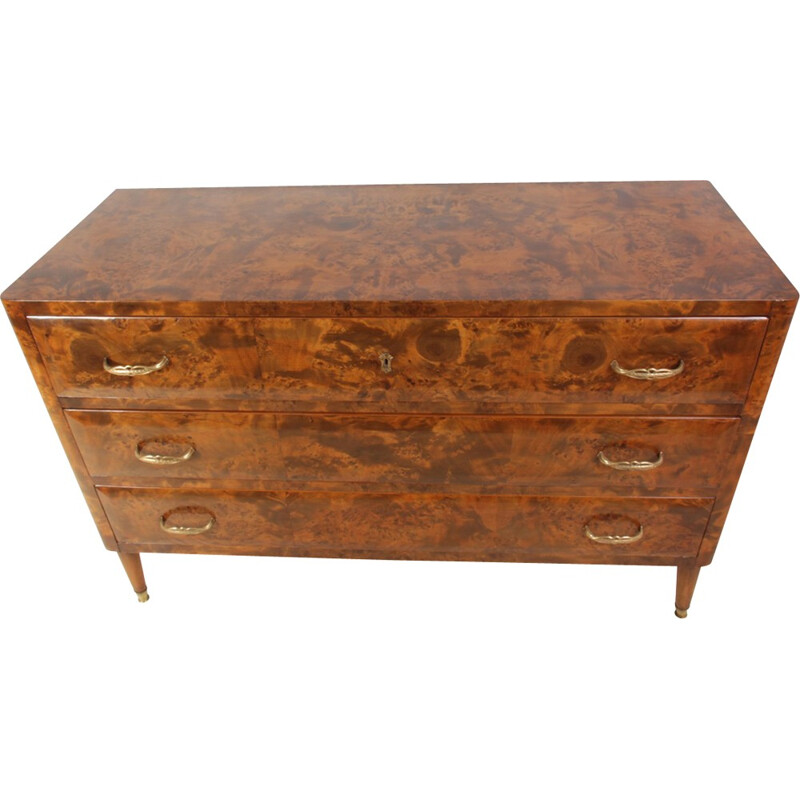 Italian Burr Maple Commode - 1950s