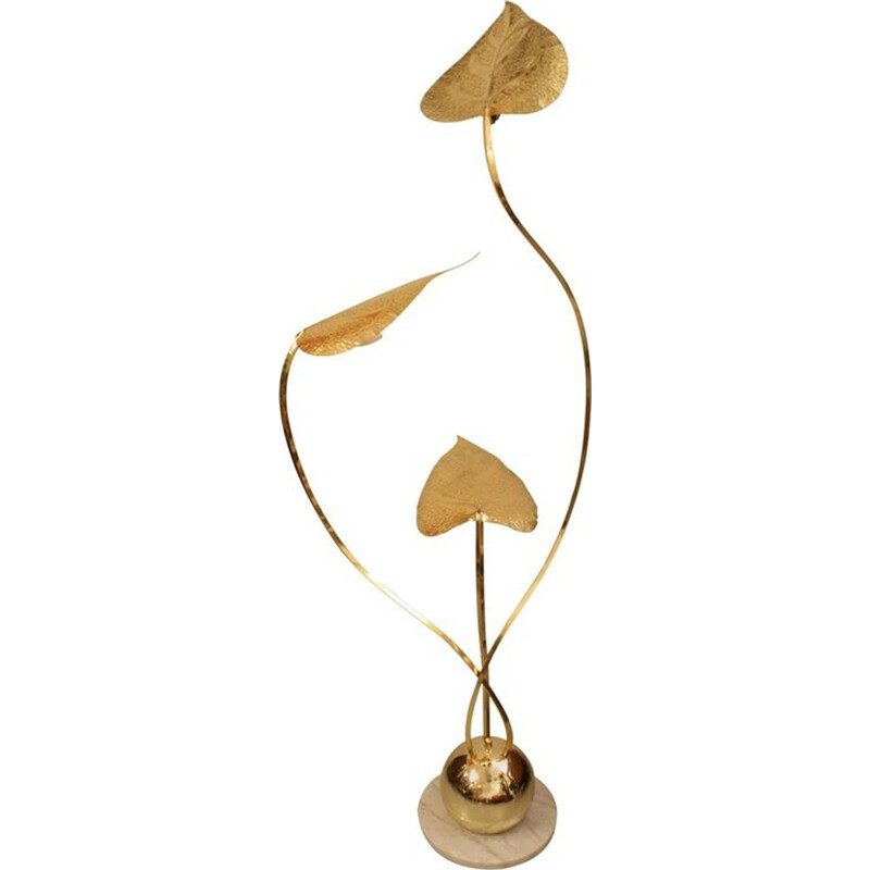 Golden Floor lamp by Tommaso Barbi - 1970s