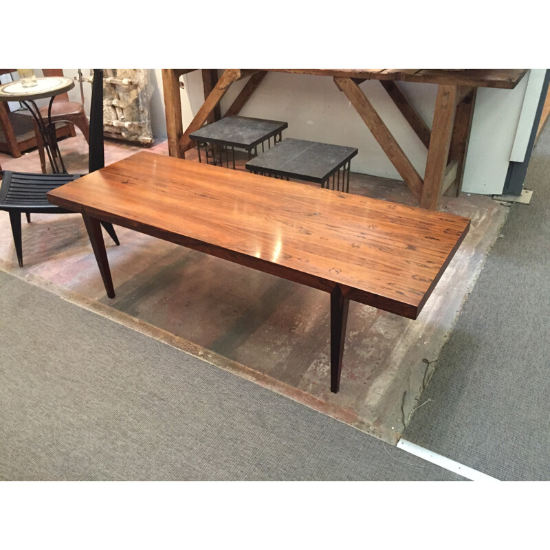 Long coffee table in Brazilian rosewood, Severin HANSEN - 1960s