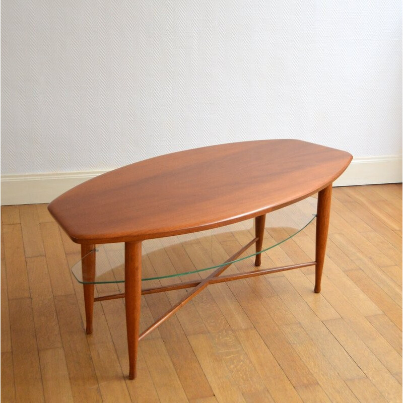 Coffee table vintage with double trays - 1960s