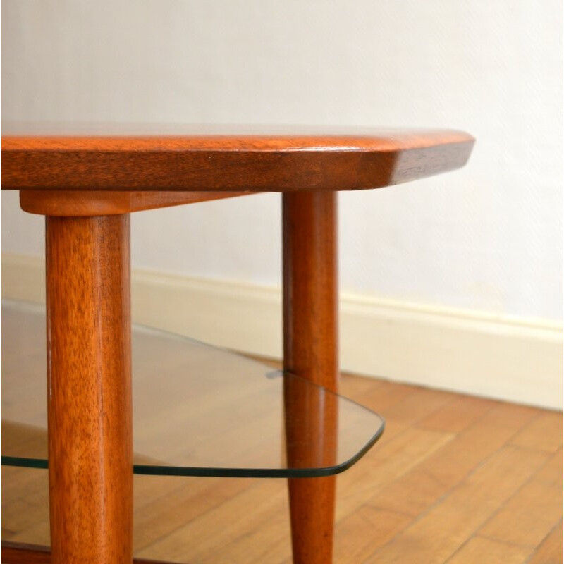 Coffee table vintage with double trays - 1960s