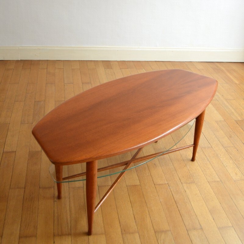 Coffee table vintage with double trays - 1960s